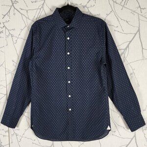 J. Crew Navy Printed 120's 2 Ply Cotton Shirt